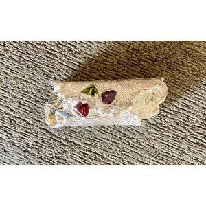 Textured Sterling Slider Bezeled Faceted Garnet Amethyst Peridot Stone